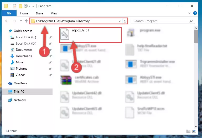 Uninstalling the damaged Idpdx32.dll library's registry from the system (for 64 Bit)